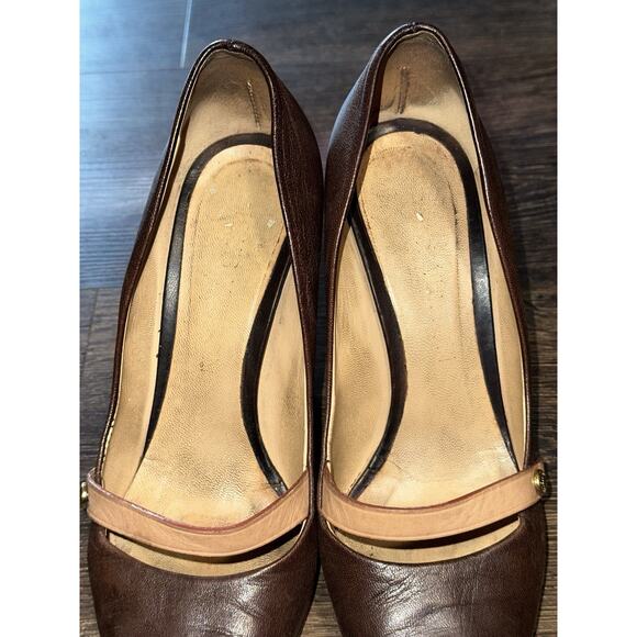 LOUIS VUITTON Brown Patent Leather Pointy Heels LV Mary Janes Pumps 90s 00s Y2k - Picture 7 of 14